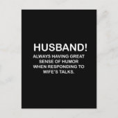夫 面白い名言 夫 ポストカード (正面)