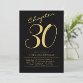 夫 30歳の誕生日 30年 ブラック ゴールド パーティー 招待状 (スタンド正面)