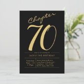夫 70歳の誕生日 ブラックゴールドパーティーの招待状 招待状 (スタンド正面)