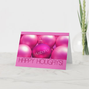 夫 – Pink Happy Holigays Card シーズンカード