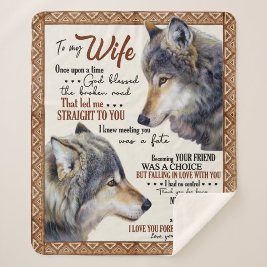 夫Bパーソナライズされたから妻への愛の手紙 シェルパブランケット (正面)