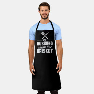 夫BBQ大型ブラックエプロン エプロン
