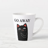 失せろ 中指 黒猫 ふざけたデザイン カフェラテマグ (右)