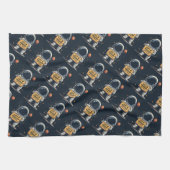 失ったおもしろい考え宇宙宇宙イラストレーション キッチンタオル (横)