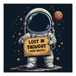 失ったおもしろい考え宇宙宇宙イラストレーション ポスター