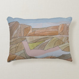 失ったビーチウォーターカラーラインアートプリント アクセントクッション