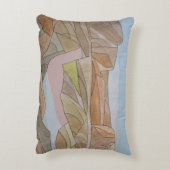 失ったビーチウォーターカラーラインアートプリント アクセントクッション (裏面(縦))