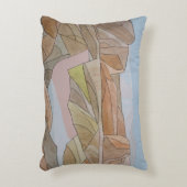 失ったビーチウォーターカラーラインアートプリント アクセントクッション (正面(垂直))