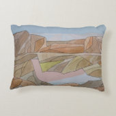 失ったビーチウォーターカラーラインアートプリント アクセントクッション (裏面)