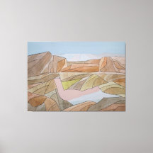 失ったビーチウォーターカラーラインアートプリント