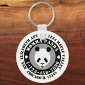 失ったママパンダ緊急連絡情報 キーホルダー (正面)