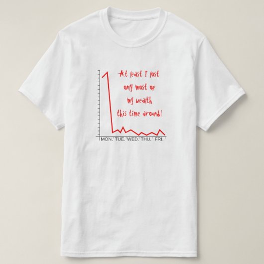 ...失った今回の私の富の大部分だのまわりに! Tシャツ (デザイン正面)