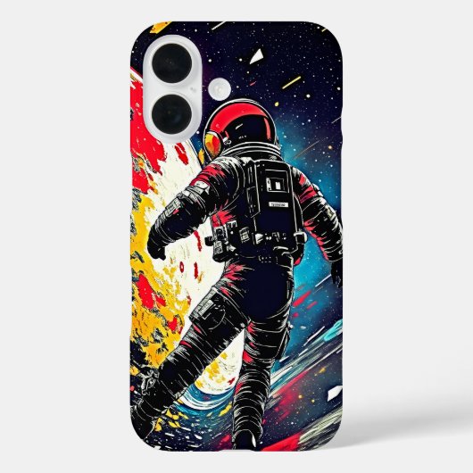 失った宇宙:レトロ宇宙飛行士iPhoneケース Case-Mate iPhoneケース (裏面)