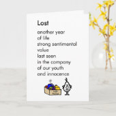 -失った感おもしろい傷的な誕生日詩 カード (黄色い花)