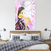 失った時間 – 水の色絵画の キャンバスプリント (インサイチュ (寝室))