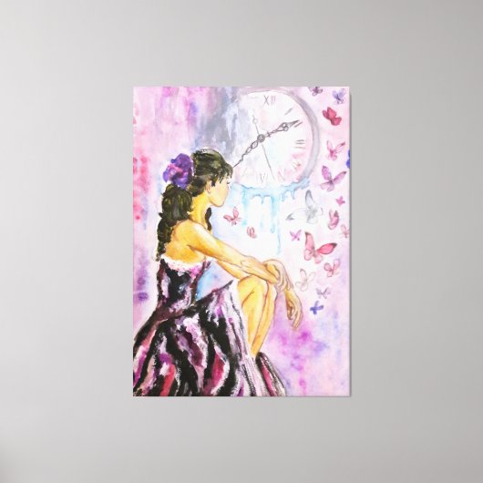 失った時間 – 水の色絵画の キャンバスプリント (正面)