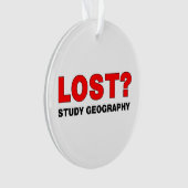 失った?勉強地理 オーナメント (正面)