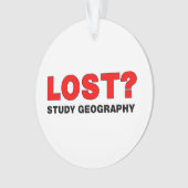 失った?勉強地理 オーナメント (正面)