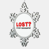 失った?勉強地理 スノーフレークピューターオーナメント (右)