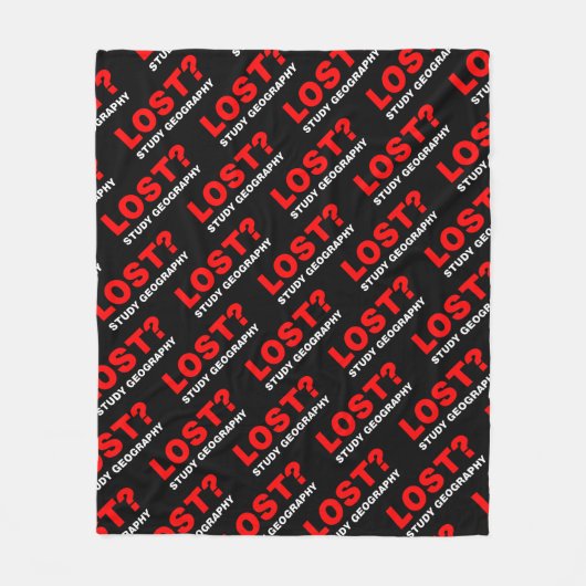 失った?勉強地理 フリースブランケット (正面)