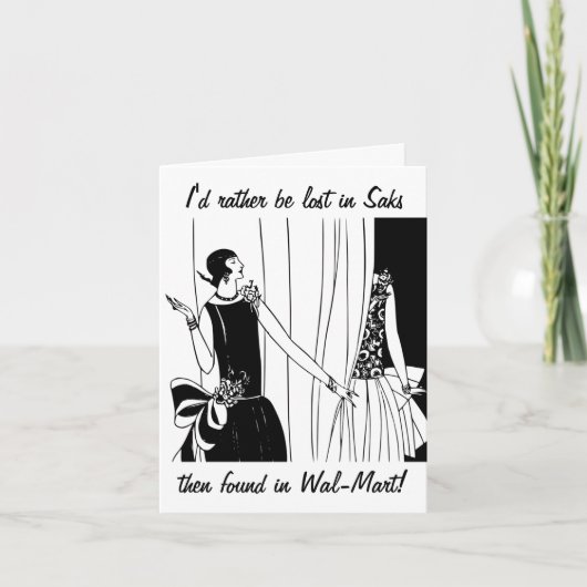 失ったSaks誕生日カーおもしろいド カード (正面)