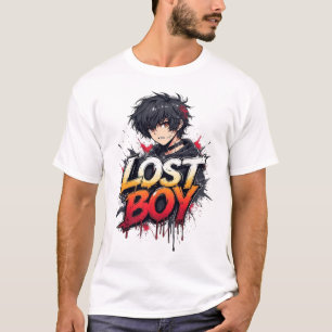 失われた少年アニメキャラのグラフィティデザイン - エッジーS Tシャツ