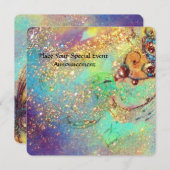 失われた影の庭のピンクの蝶のモノグラム 招待状 (正面/裏面)