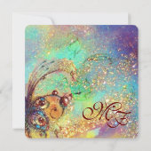 失われた影の庭のピンクの蝶のモノグラム 招待状 (裏面)