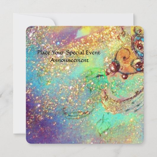 失われた影の庭のピンクの蝶のモノグラム 招待状 (正面)