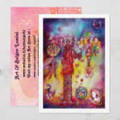 失われた影の庭園 フェアリー バタフライ ピンク 招待状 (正面/裏面)