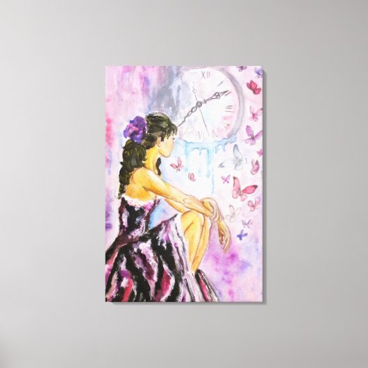 失われた時間 - 水彩画 キャンバスプリント (正面)