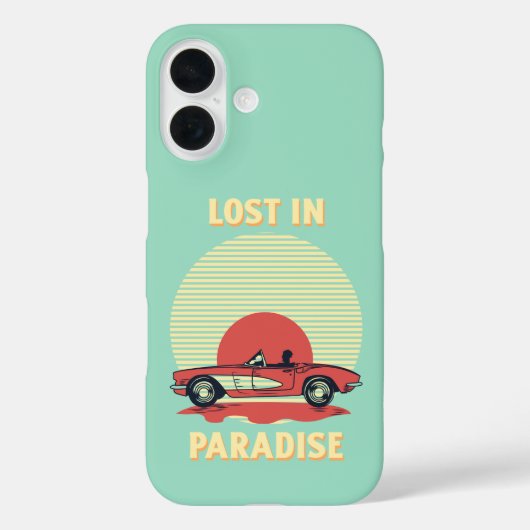 失われた楽園 - レトロなオープンカーの夕焼けの夏 Case-Mate iPhoneケース (裏面)