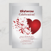 失恋の離婚のお祝い 招待状 (正面/裏面)