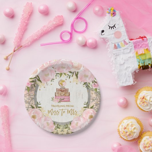 失敗からの夫人へのShower赤面の花の旅行 ペーパープレート (パーティー)