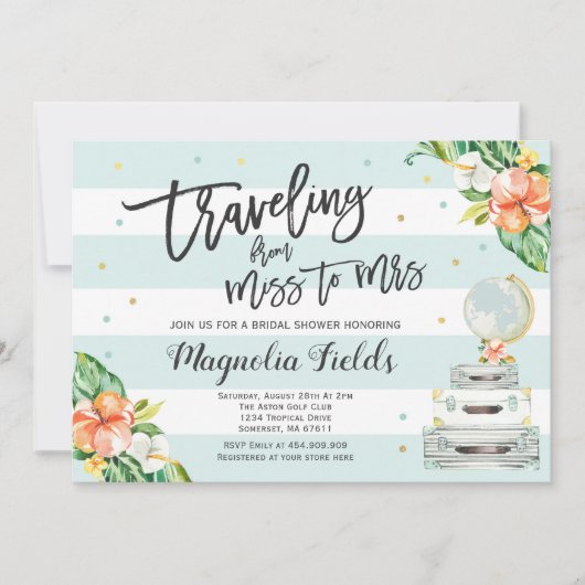 失敗からの夫人ブライダルシャワーの招待への走行 招待状 (正面)