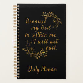 「失敗しない」 5.5インチx 8.5インチ黒毎日 プランナー手帳