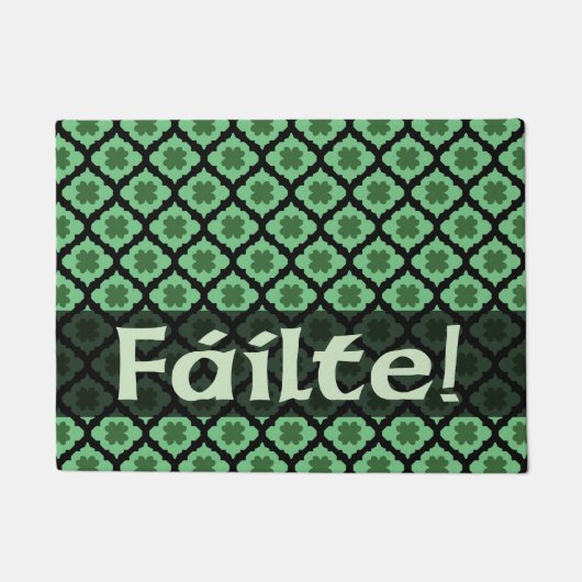 失敗だ!いらっしゃいませ!アイリッシュドアマットグリーンラッキークローバー ドアマット (正面)