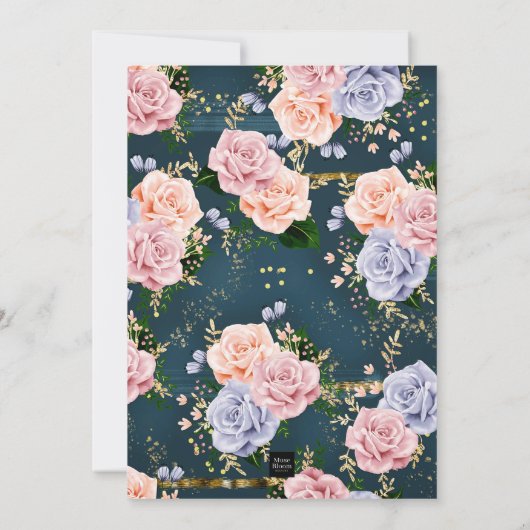 失敗のまつげのティーポットのお母さんのベビーの花のベビーシャワー 招待状 (裏面)