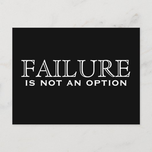 失敗はオプションではない – 白黒はがき ポストカード (正面)