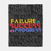 失敗は成功への過程 名言ポジティブデザイン フリースブランケット (正面)