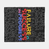 失敗は成功への過程 名言ポジティブデザイン フリースブランケット (正面(横))