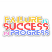 失敗は進行中の成功やる気を起こさせる引用文 シール (正面)