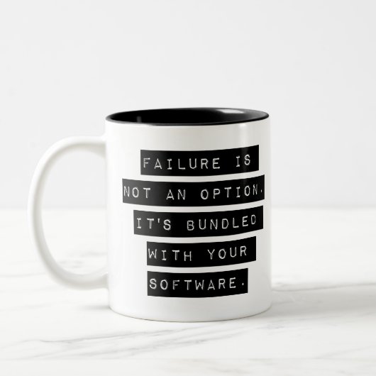 失敗は選択の余地がない ツートーンマグカップ (左)