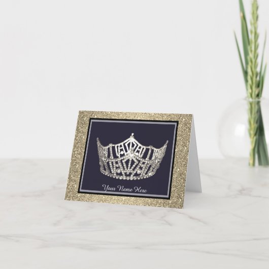 失敗アメリカのスタイルの王冠のカスタムなメッセージカード サンキューカード (正面)