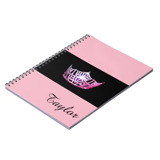 失敗アメリカのピンクの王冠のノートの名前をカスタムする ノートブック (左側)