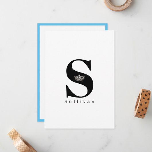 失敗アメリカの王冠の平らなノートのカード空の青 ノートカード (正面/裏面インサイチュ)