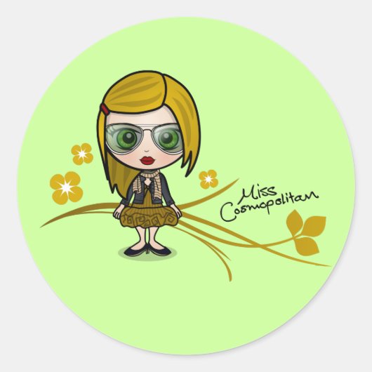 "失敗全世界的な"のステッカー ラウンドシール (正面)