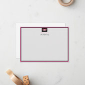 失敗米国の星のピンクの王冠のカスタムで平らなメッセージカード ノートカード (正面/裏面インサイチュ)