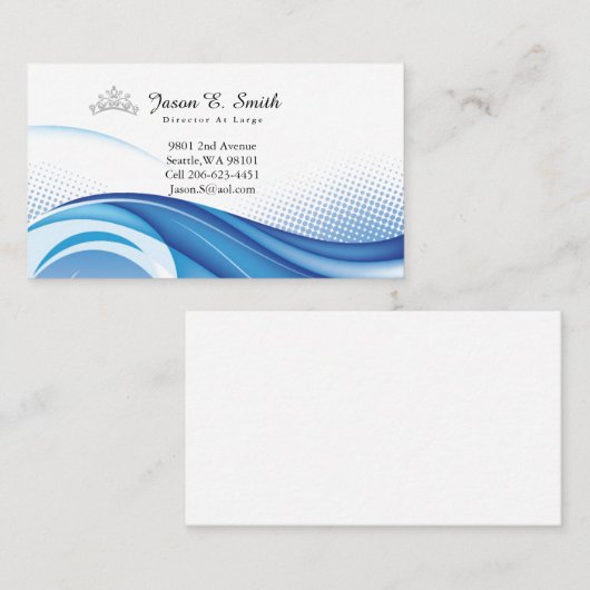 失敗米国の青い王冠の海洋波の名刺 コーリングカード (正面/裏面)