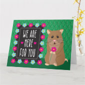 失敬しました-ハムスター カード (黄色い花)